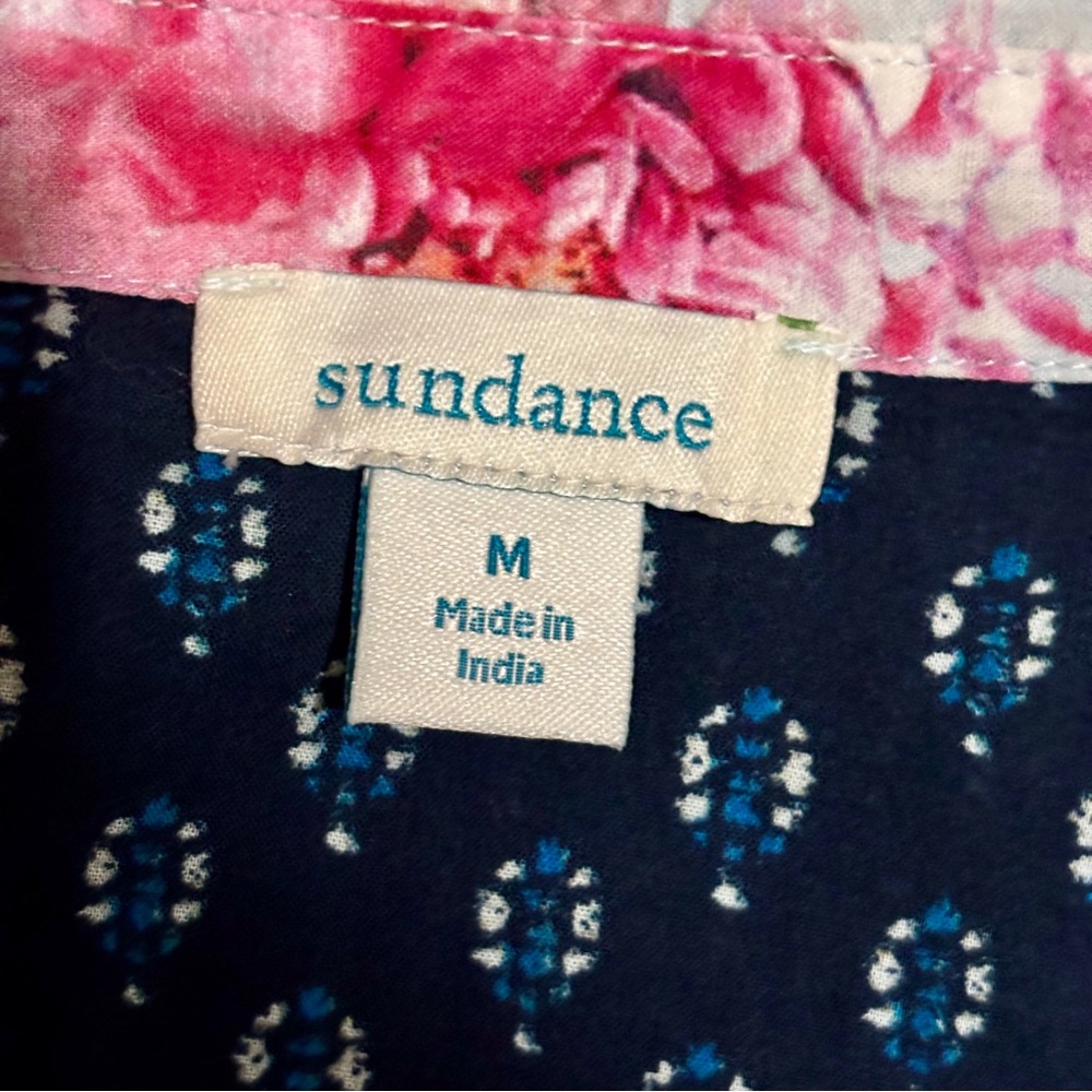 Sundance Floral Button Down Patchwork Boho Shirt,… - image 6